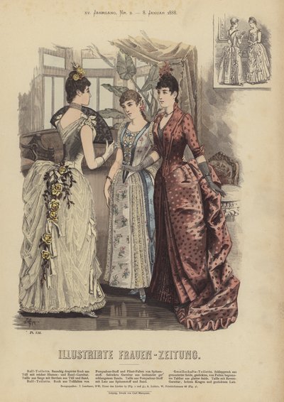 Ilustração para Illustrirte Frauen-Zeitung (cor litho) de German School