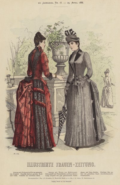 Ilustração para Illustrirte Frauen-Zeitung (cor litho) de German School