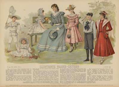 Ilustração para Illustrirte Frauen-Zeitung (cor litho) de German School