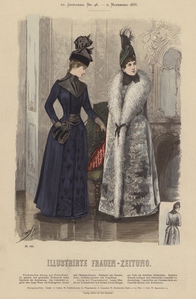 Ilustração para Illustrirte Frauen-Zeitung (cor litho) de German School