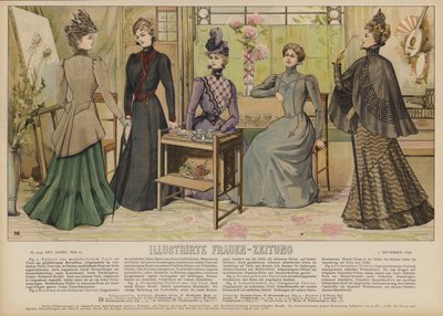 Ilustração para Illustrirte Frauen-Zeitung (cor litho) de German School