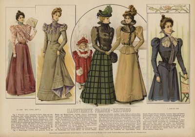 Ilustração para Illustrirte Frauen-Zeitung (cor litho) de German School