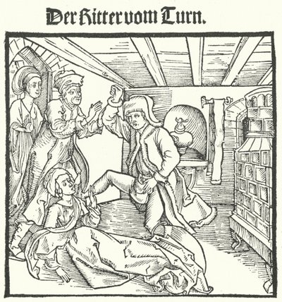Ilustração do Livro do Cavaleiro da Torre por Geoffroy IV de la Tour Landry (gravura) de German School
