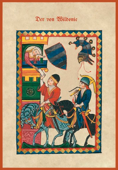 Ilustração de um cancioneiro medieval de German School