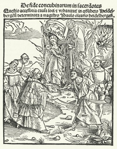 Ilustração de uma obra de Jakob Wimpfeling (gravura) de German School