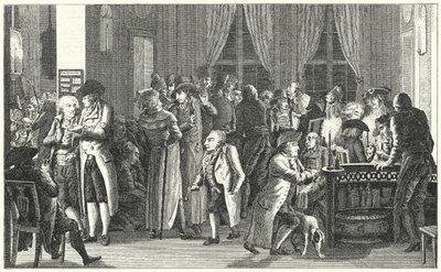 Interior da cafetaria Richter em Leipzig, c1800 (gravura) de German School