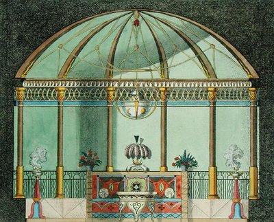 Interior de um Templo Jardim Chinês, de 