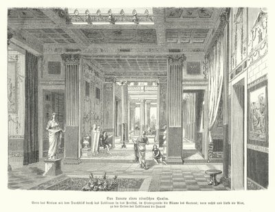 Interior de uma casa romana (gravura) de German School