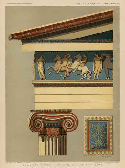 Entablatura iónica (cor litho) de German School