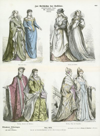 Trajes italianos, século XVI de German School
