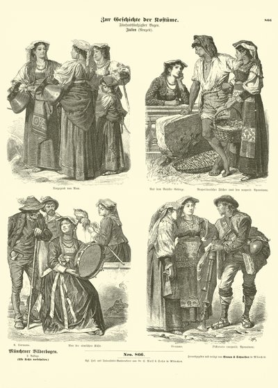Trajes italianos, final do século XIX de German School