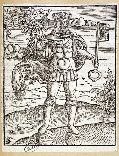 Janus (com uma chave numa mão e um ramo de videira na outra) - Alemanha de German School