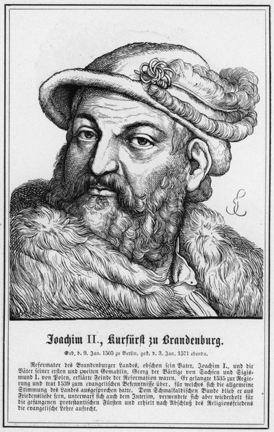 Joachim II, Eleitor de Brandenburgo (gravura) de German School