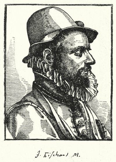 Johann Baptist Fischart, satirista alemão (gravura) de German School