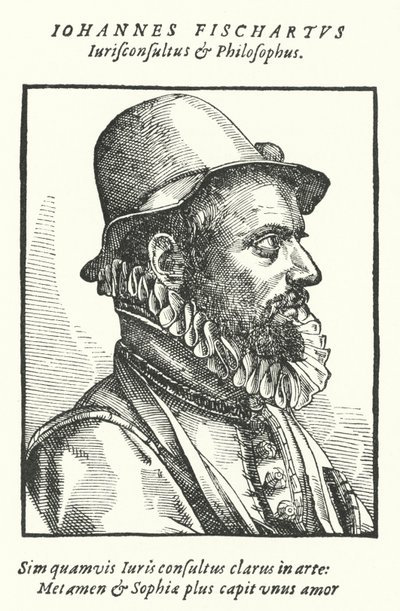 Johann Fischart, satirista e publicitário alemão (gravura) de German School