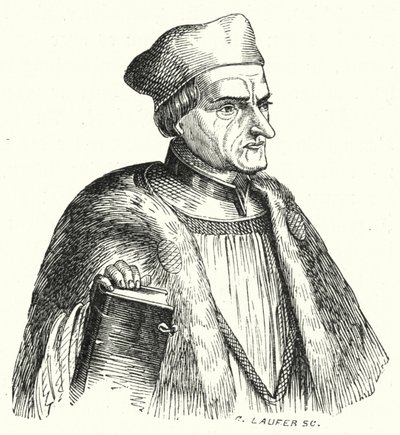 Johann Geiler von Kaisersberg, sacerdote e teólogo suíço (gravura) de German School
