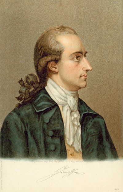 Johann Wolfgang von Goethe (1749-1832), escritor e estadista alemão. de German School