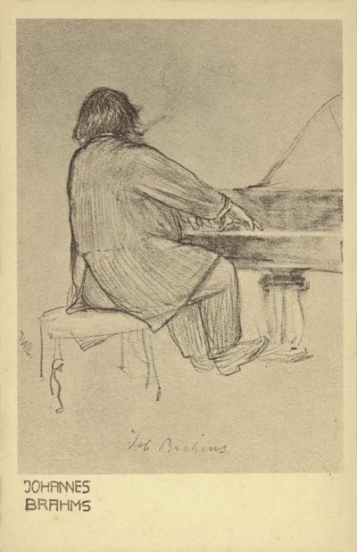 Johannes Brahms tocando piano de German School