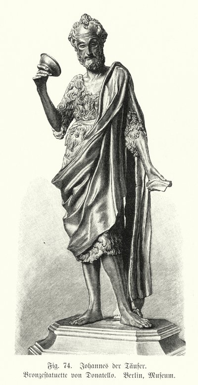 João Batista, estátua de bronze de Donatello (gravura) de German School