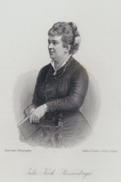 Julie Koch-Bossenberger, cantora e atriz de ópera alemã (gravura) de German School