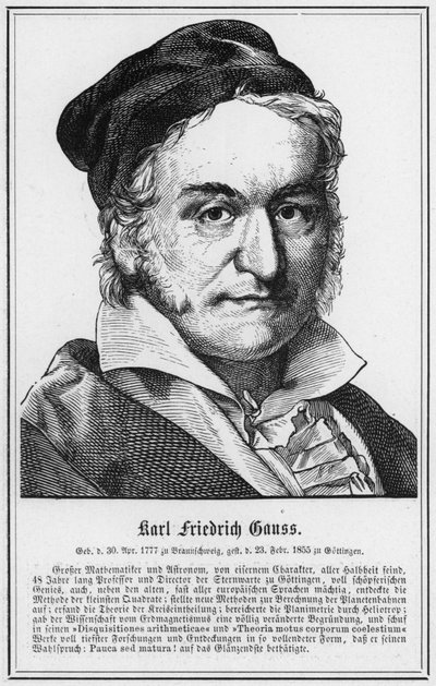 Karl Friedrich Gauss (gravura) de German School