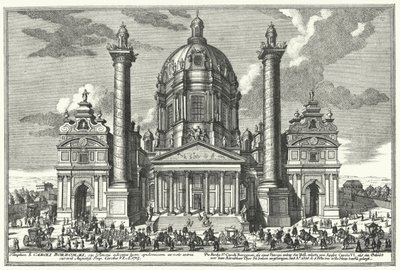 Karlskirche (Igreja de São Carlos), Viena (gravura) de German School
