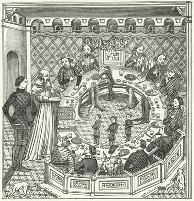 O Rei Artur e a Mesa Redonda (gravura) de German School
