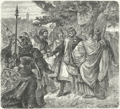 Rei João concordando com a Carta Magna, Runnymede de German School