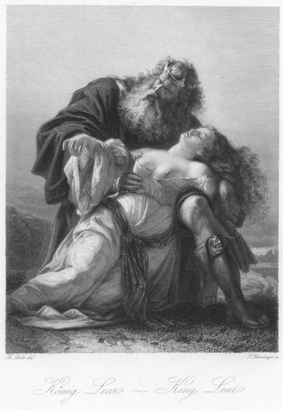 Rei Lear segurando o corpo de Cordelia de German School