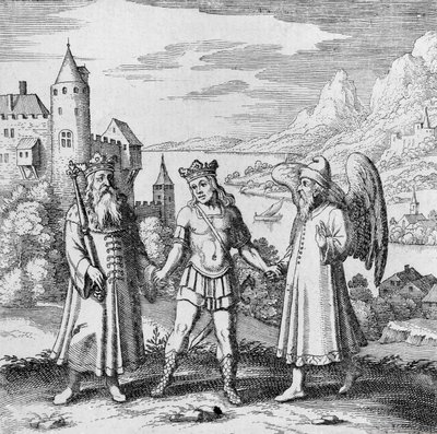 Rei e espírito saudável guiam o príncipe de Musaeum Hermeticum de German School