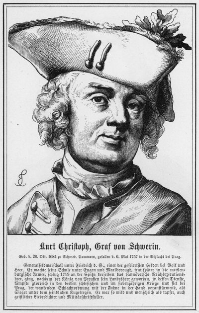 Kurt Christoph, Conde de Schwerin (gravura) de German School