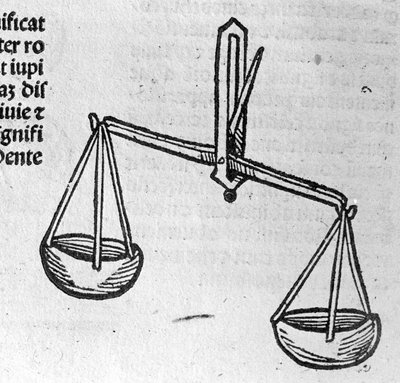 La Libra - em Tratado por Johannes Angeli De Magnisconnectionibue annorum revolutionibus ac eorum pefectionibus. Augsburg, Erhard Ratdolt de German School