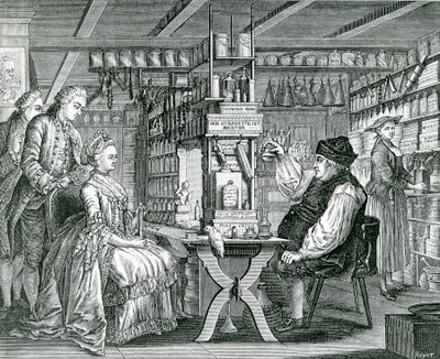 A Farmácia Rústica, impressão feita por Bartolomaus Hubner (1727-1795), 1774 de German School