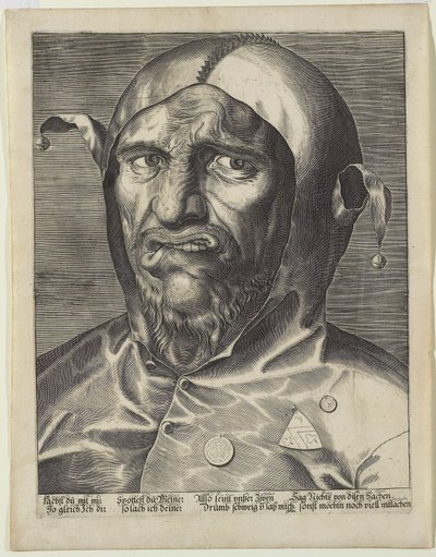 Cabeça grande de um bobo da corte, c.1600 de German School