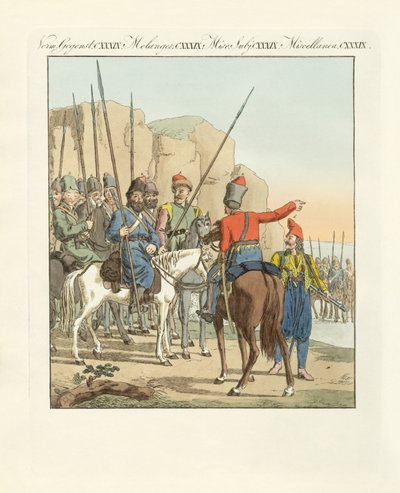 Cavalaria irregular russa leve (gravura colorida) de German School