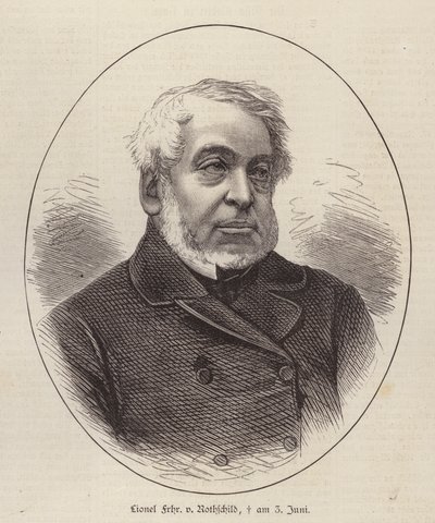 Lionel de Rothschild, banqueiro, político e filantropo britânico (gravura) de German School