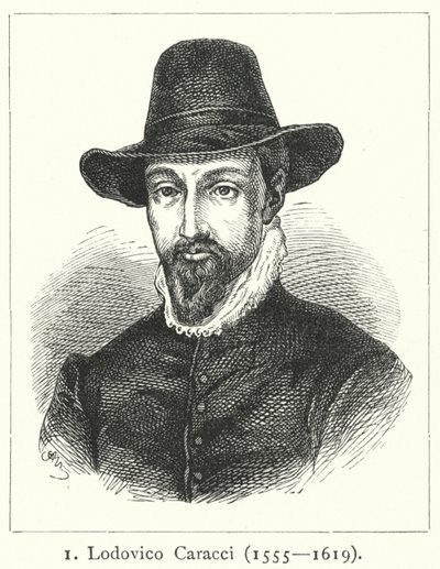 Lodovico Carracci, artista barroco italiano (gravura) de German School