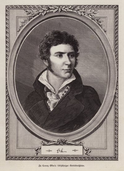 Lorenz Oken, naturalista, botânico, biólogo e ornitólogo alemão (gravura) de German School