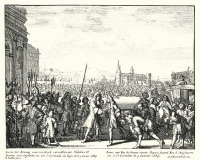 Luís XIV da França dá as boas-vindas a Tiago II da Inglaterra no exílio de German School