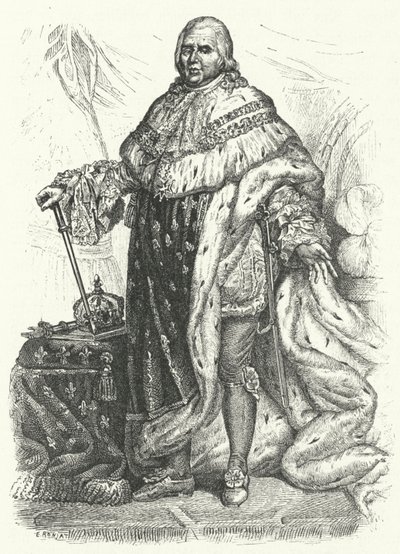 Luís XVIII, Rei de França (gravura) de German School