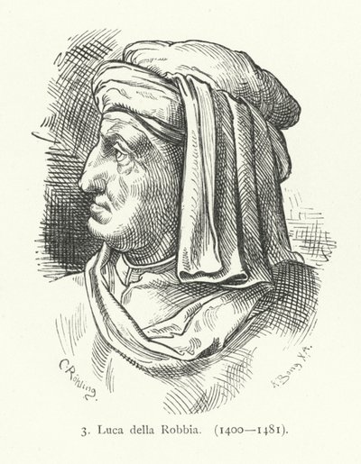 Luca della Robbia, escultor da Renascença Italiana (gravura) de German School