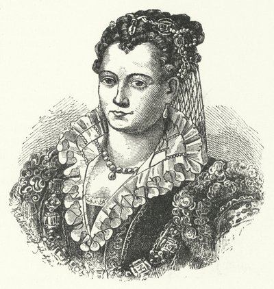 Lucrécia Borgia, Duquesa consorte de Ferrara, Modena e Reggio (gravura) de German School