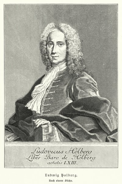 Ludvig Holberg, dramaturgo, filósofo e historiador norueguês e dinamarquês (litho) de German School