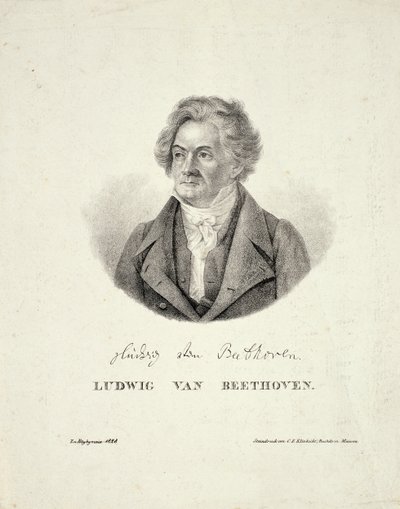 Ludwig van Beethoven (1770-1827) gravado por CF Klinkicht de German School