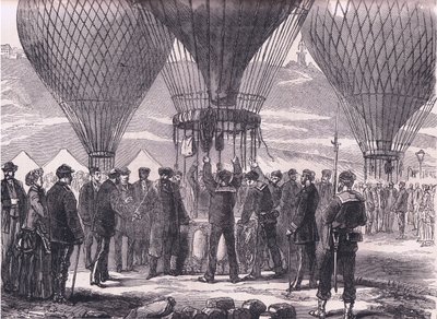 M Gambetta começando para Tours, Cassells História da Guerra entre a França e a Alemanha publicado por Cassell and Company Limited, c.1890 (litho) de German School
