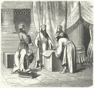 Magos, sacerdotes zoroastrianos persas (gravura) de German School