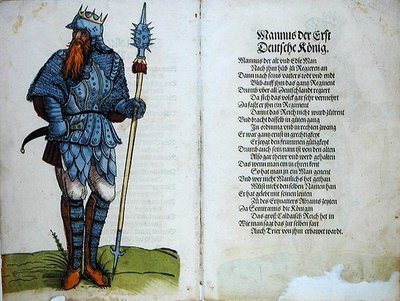 Mannus, o Primeiro Rei Alemão, de "A Origem dos Doze Antigos Reis e Príncipes da Nação Alemã". de German School