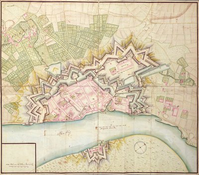 Mapa de Dusseldorf, 1736 de German School