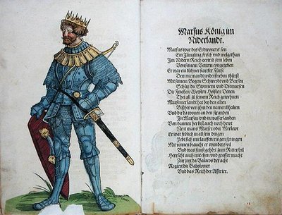 Marcus, Rei dos Países Baixos, de "A Origem dos Primeiros Doze Velhos Reis e Príncipes da Nação Alemã". de German School