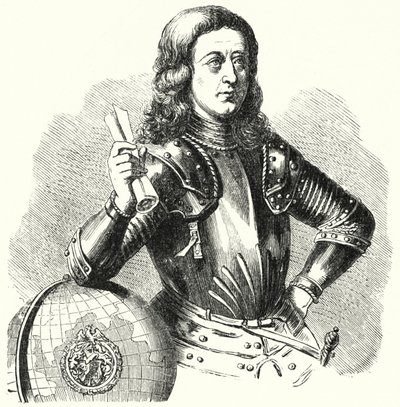 Martin Behaim, explorador e cartógrafo alemão (gravura) de German School